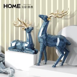 image-Nordic Deer Resin Decoration Figurine for Living Room & Home Decor