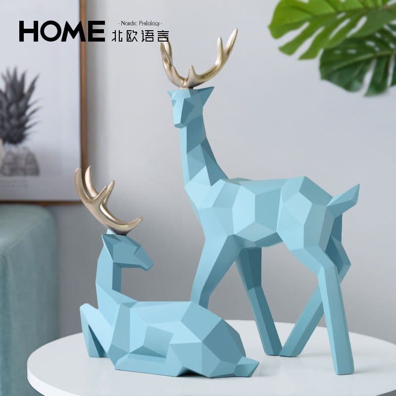 image-Nordic Deer Resin Decoration Figurine for Living Room & Home Decor