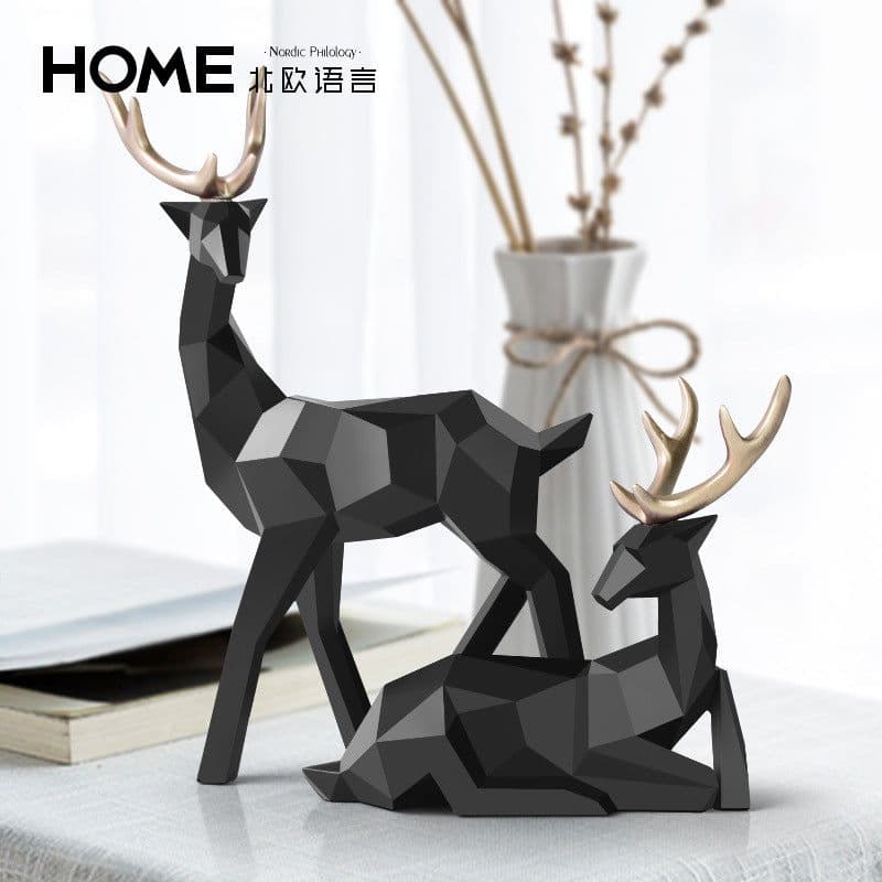 image-Nordic Deer Resin Decoration Figurine for Living Room & Home Decor