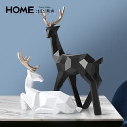 image-Nordic Deer Resin Decoration Figurine for Living Room & Home Decor