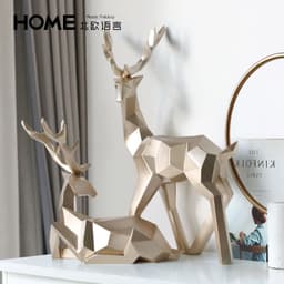 image-Nordic Deer Resin Decoration Figurine for Living Room & Home Decor