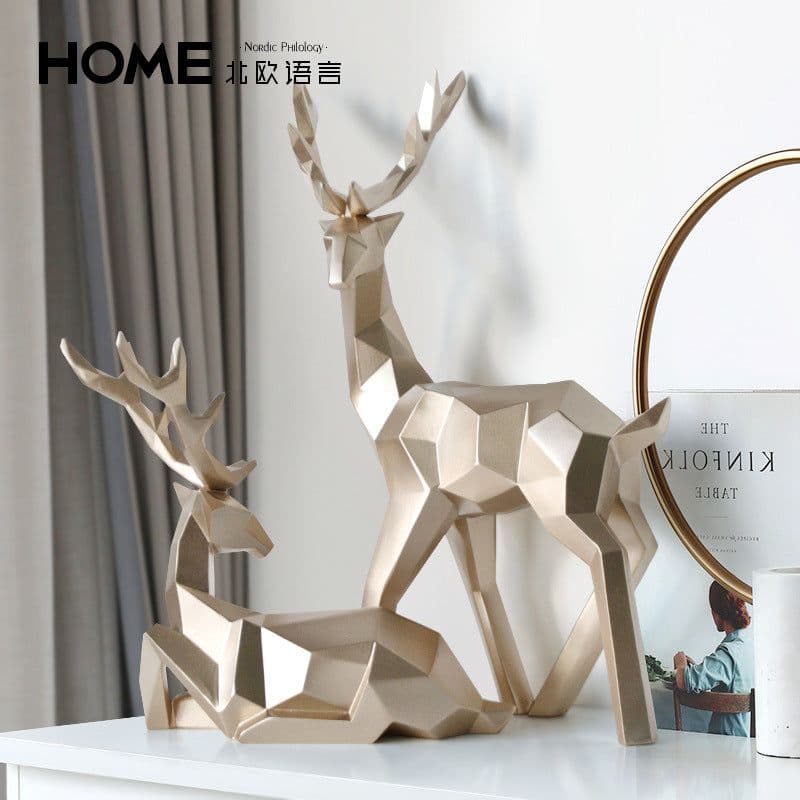 image-Nordic Deer Resin Decoration Figurine for Living Room & Home Decor