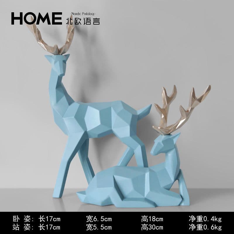 image-Nordic Deer Resin Decoration Figurine for Living Room & Home Decor