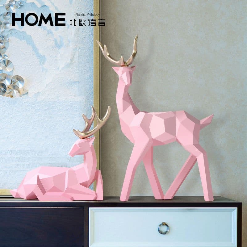 image-Nordic Deer Resin Decoration Figurine for Living Room & Home Decor