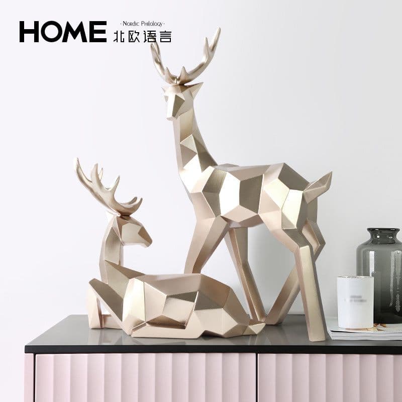 image-Nordic Deer Resin Decoration Figurine for Living Room & Home Decor