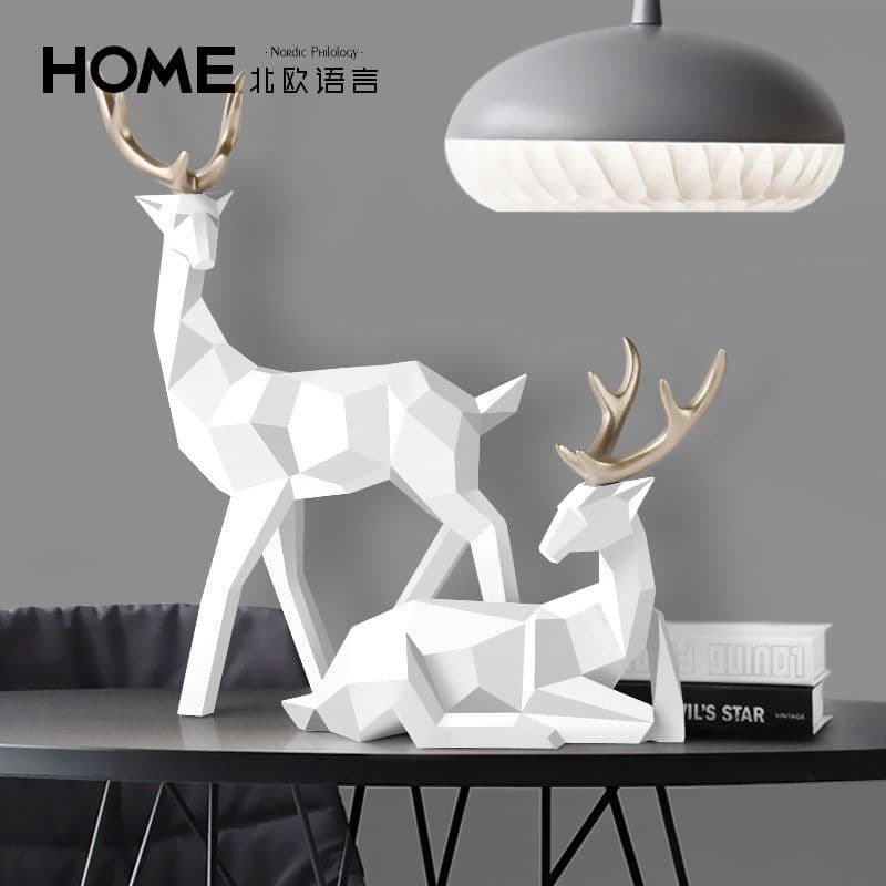 image-Nordic Deer Resin Decoration Figurine for Living Room & Home Decor