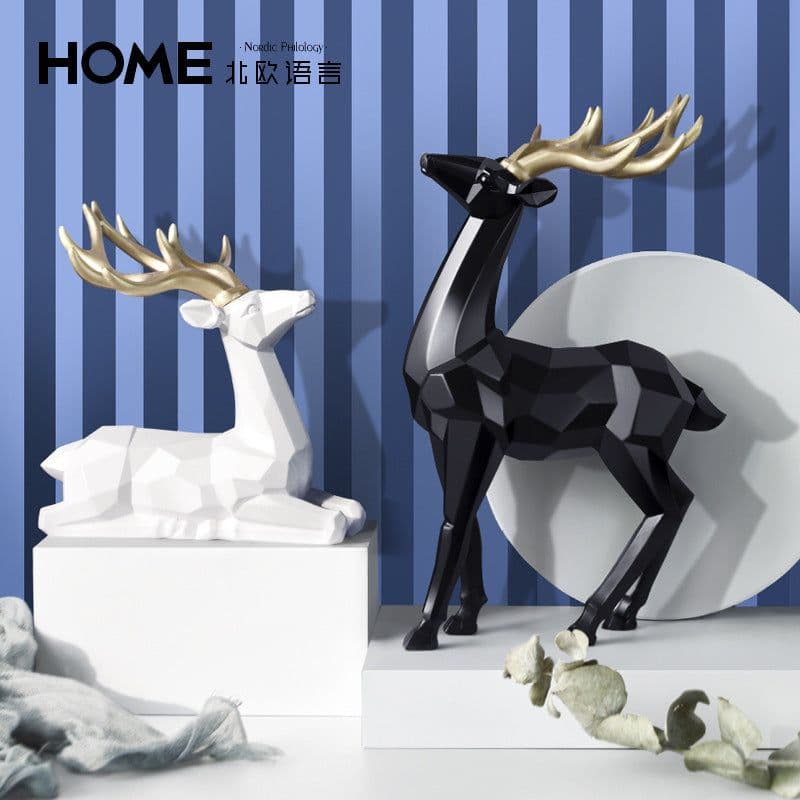 image-Nordic Deer Resin Decoration Figurine for Living Room & Home Decor