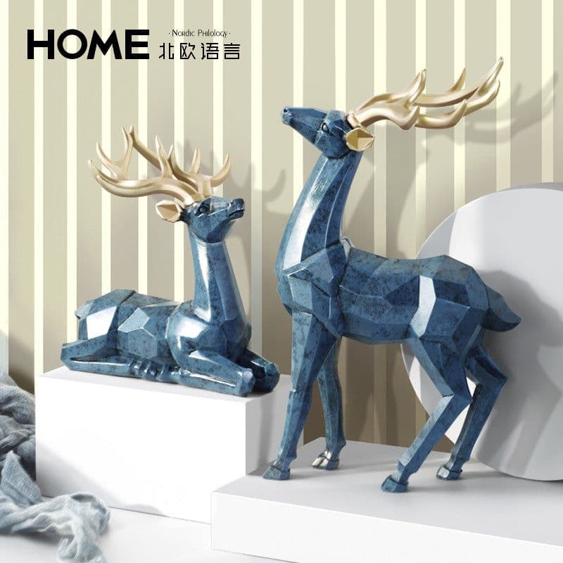image-Nordic Deer Resin Decoration Figurine for Living Room & Home Decor