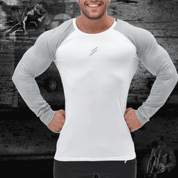 image-Muscle BOSS Men's Long Sleeve Cotton T-Shirt Sports Fitness