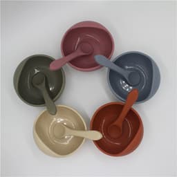 image-Baby Silicone Bowl and Spoon Set with Suction Base, 3+ Months