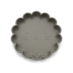 image-Baby Silicone Suction Plate with Anti-Slip Base - Lion Design