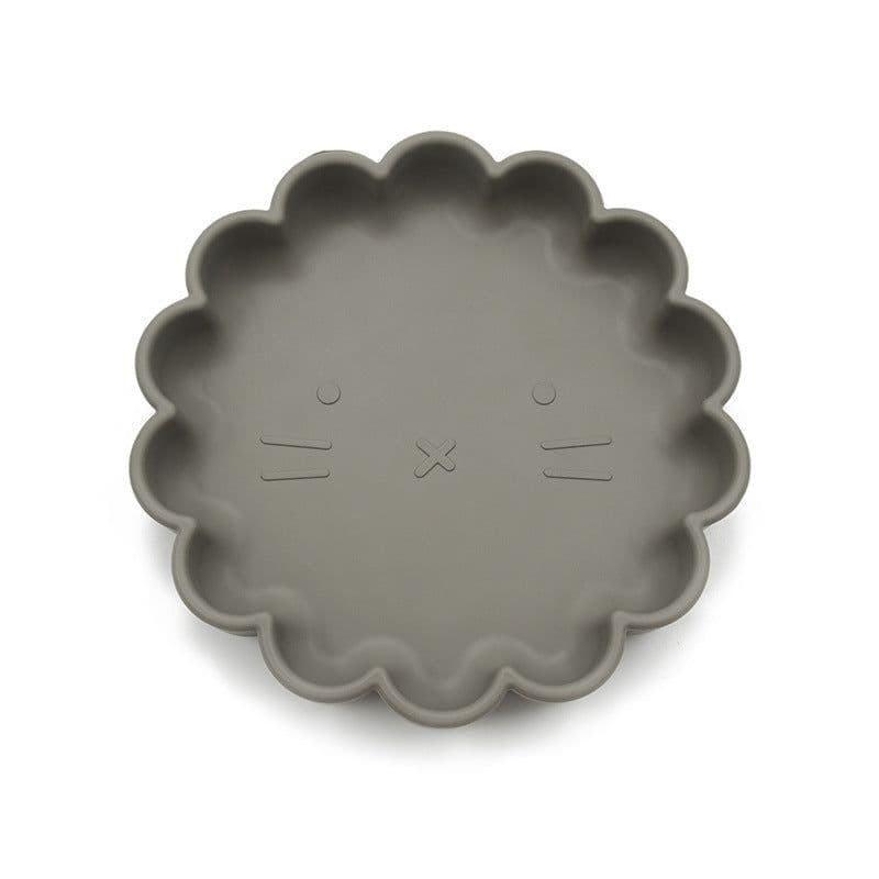 image-Baby Silicone Suction Plate with Anti-Slip Base - Lion Design