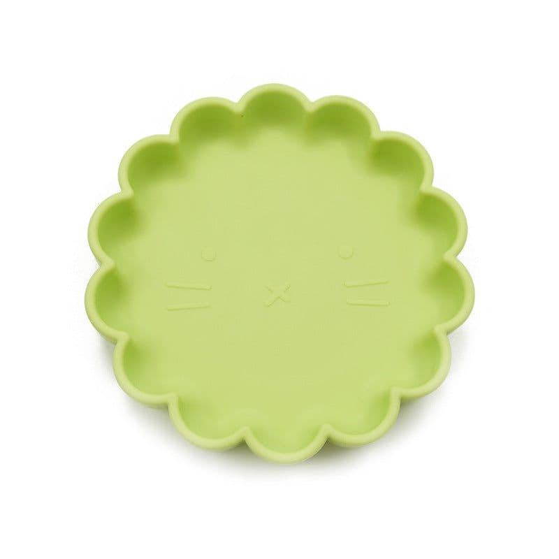 image-Baby Silicone Suction Plate with Anti-Slip Base - Lion Design