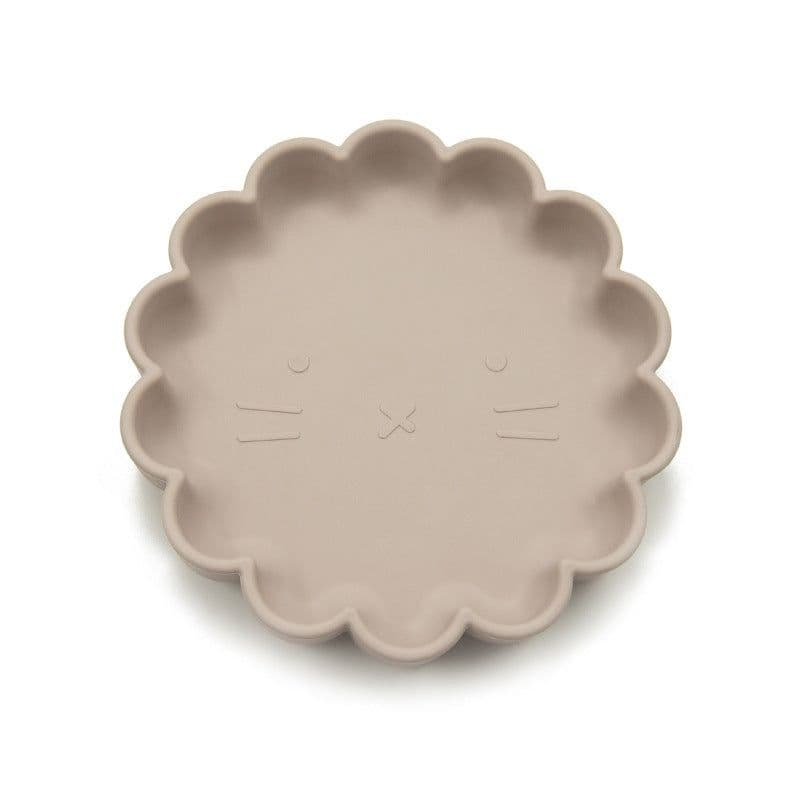 image-Baby Silicone Suction Plate with Anti-Slip Base - Lion Design