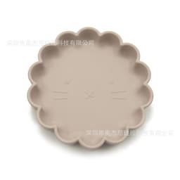 image-Baby Silicone Suction Plate with Anti-Slip Base - Lion Design