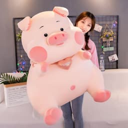 image-Pink Pig Plush Toy Pillow Removable Washable 80cm