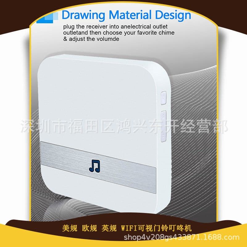 image-WiFi Video Doorbell Chime Receiver P5 White Wireless Indoor Bell