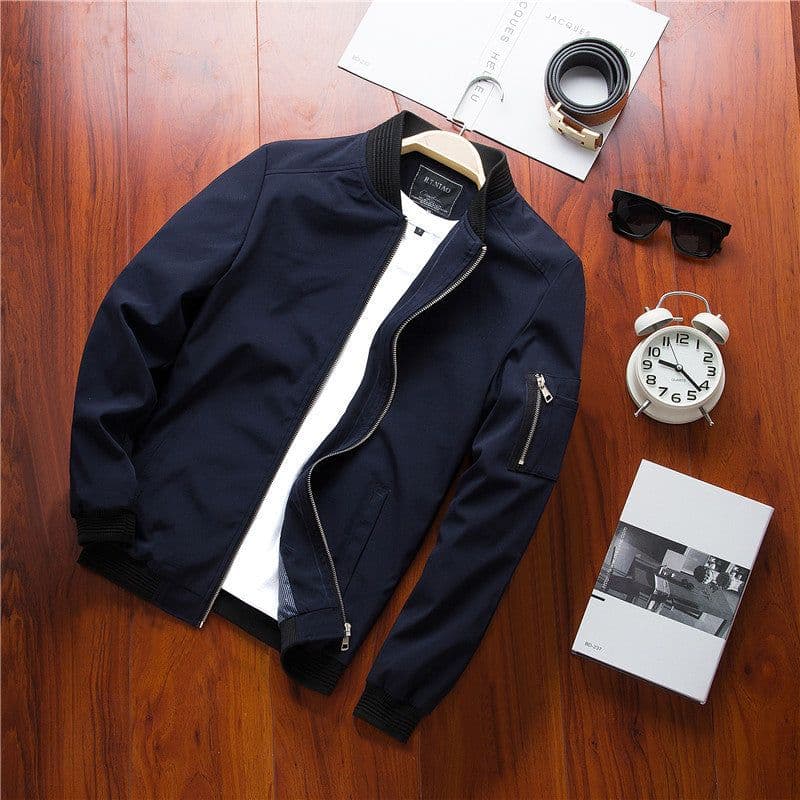 image-Men's Slim Fit Casual Jacket - Emperor Bird Polyester Lightweight Long Sleeve