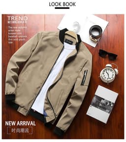 image-Men's Slim Fit Casual Jacket - Emperor Bird Polyester Lightweight Long Sleeve