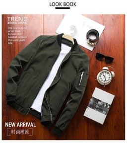 image-Men's Slim Fit Casual Jacket - Emperor Bird Polyester Lightweight Long Sleeve