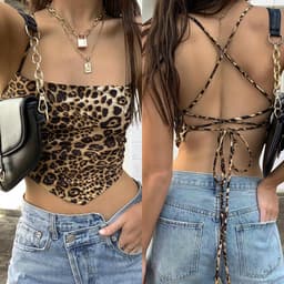 image-Women's Leopard Print Halter Bodycon Mini Dress