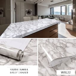 image-Marble Pattern Waterproof Self-Adhesive Kitchen Wallpaper Sticker