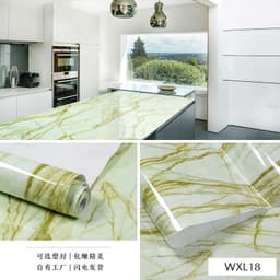 image-Marble Pattern Waterproof Self-Adhesive Kitchen Wallpaper Sticker