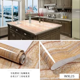 image-Marble Pattern Waterproof Self-Adhesive Kitchen Wallpaper Sticker