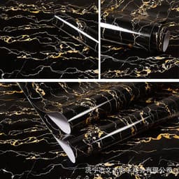image-Marble Pattern Waterproof Self-Adhesive Kitchen Wallpaper Sticker