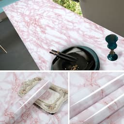 image-Marble Pattern Waterproof Self-Adhesive Kitchen Wallpaper Sticker