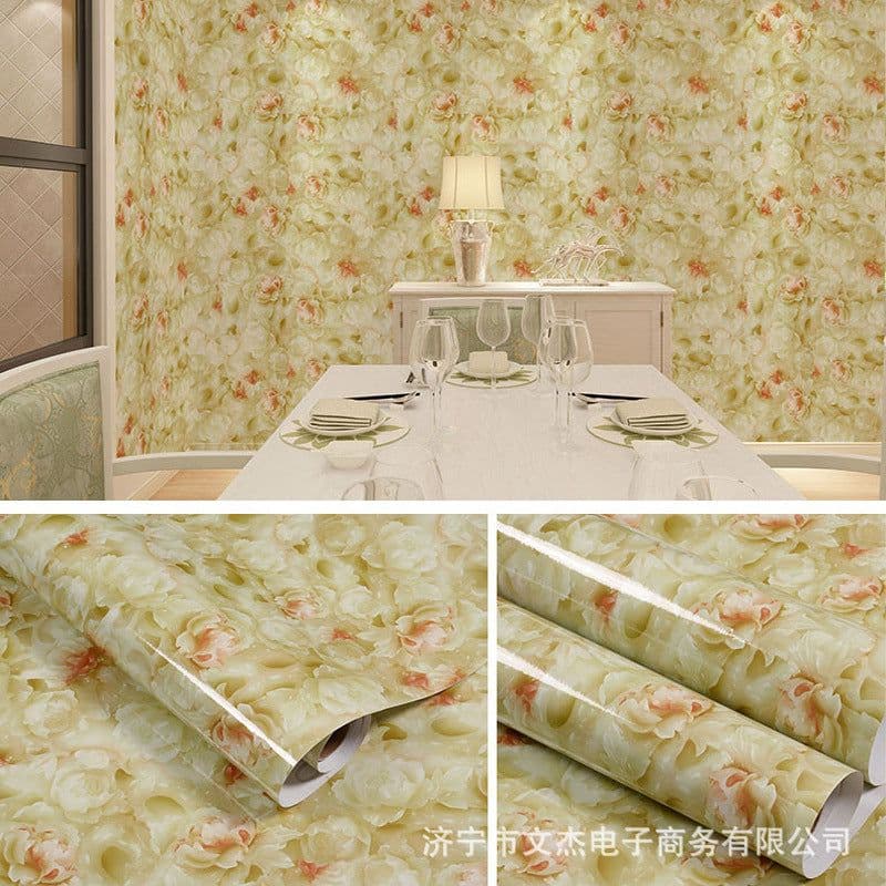 image-Marble Pattern Waterproof Self-Adhesive Kitchen Wallpaper Sticker
