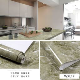 image-Marble Pattern Waterproof Self-Adhesive Kitchen Wallpaper Sticker
