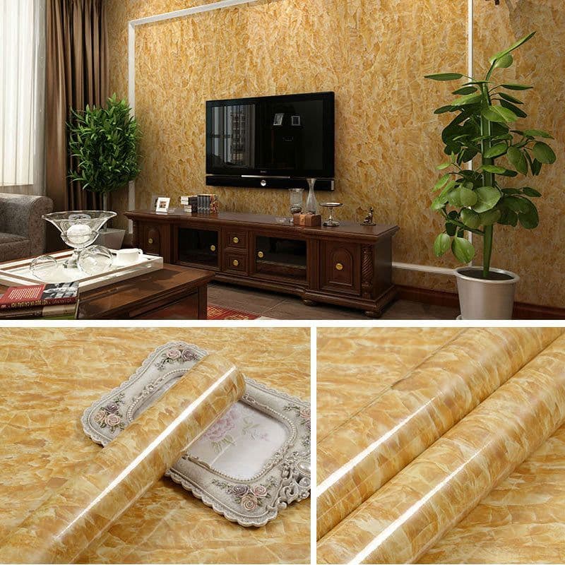 image-Marble Pattern Waterproof Self-Adhesive Kitchen Wallpaper Sticker