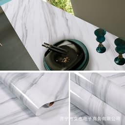 image-Marble Pattern Waterproof Self-Adhesive Kitchen Wallpaper Sticker