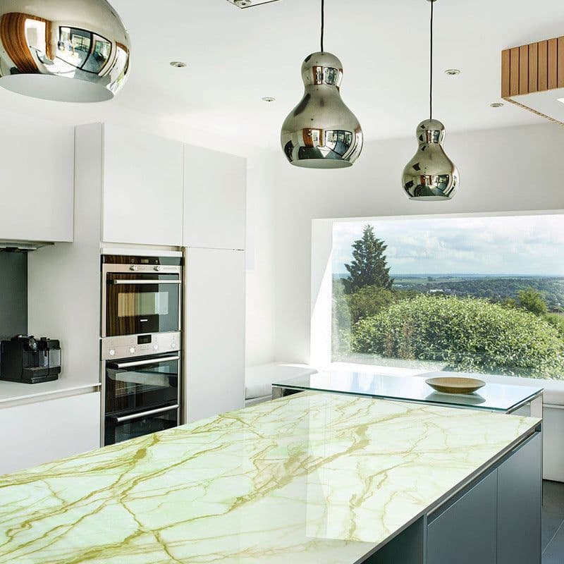 image-Marble Pattern Waterproof Self-Adhesive Kitchen Wallpaper Sticker