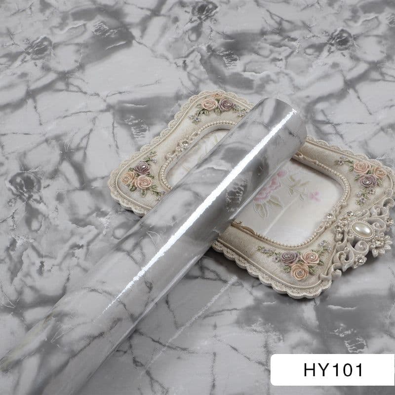 image-Marble Pattern Waterproof Self-Adhesive Kitchen Wallpaper Sticker