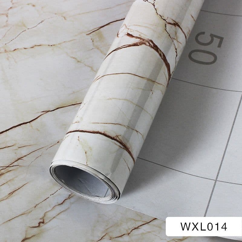 image-Marble Pattern Waterproof Self-Adhesive Kitchen Wallpaper Sticker