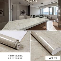 image-Marble Pattern Waterproof Self-Adhesive Kitchen Wallpaper Sticker