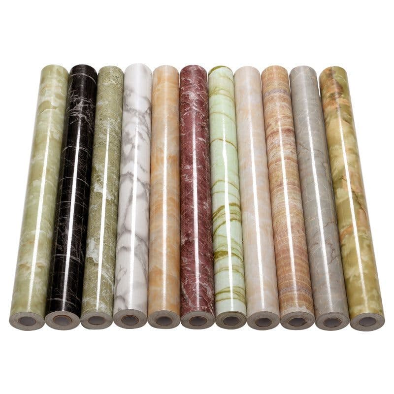 image-Marble Pattern Waterproof Self-Adhesive Kitchen Wallpaper Sticker