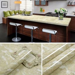 image-Marble Pattern Waterproof Self-Adhesive Kitchen Wallpaper Sticker