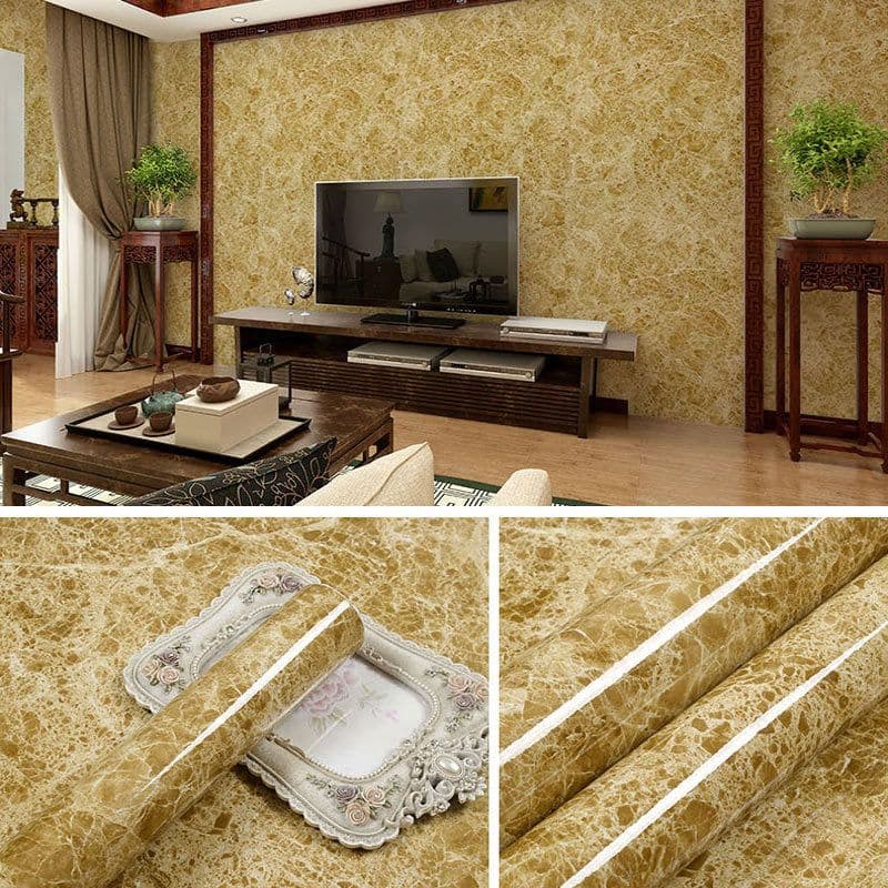 image-Marble Pattern Waterproof Self-Adhesive Kitchen Wallpaper Sticker