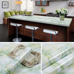 image-Marble Pattern Waterproof Self-Adhesive Kitchen Wallpaper Sticker