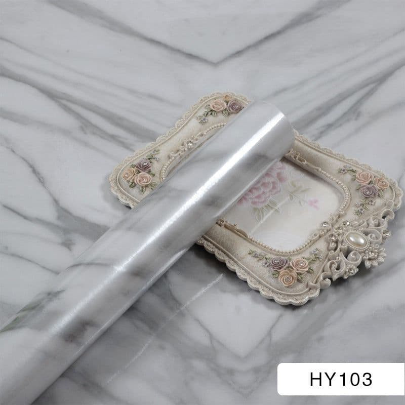 image-Marble Pattern Waterproof Self-Adhesive Kitchen Wallpaper Sticker
