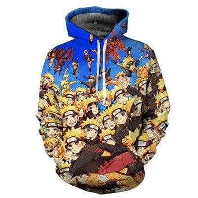 image-Naruto Dragon Ball 3D Print Hooded Sweater Unisex Fleece
