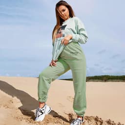 image-Women's Casual Cotton Sweatpants Elastic Waist Loose Fit