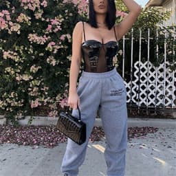 image-Women's Casual Cotton Sweatpants Elastic Waist Loose Fit