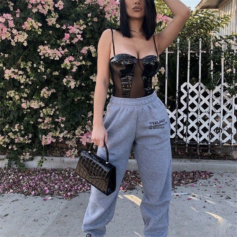 image-Women's Casual Cotton Sweatpants Elastic Waist Loose Fit