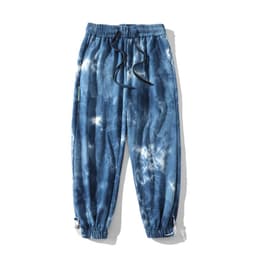 image-Men's Casual Drawstring Pants Loose Fit Cosmic Starry Sky Print