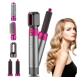 image-5-in-1 Hot Air Comb Automatic Hair Curler Straightener Black Tourmaline