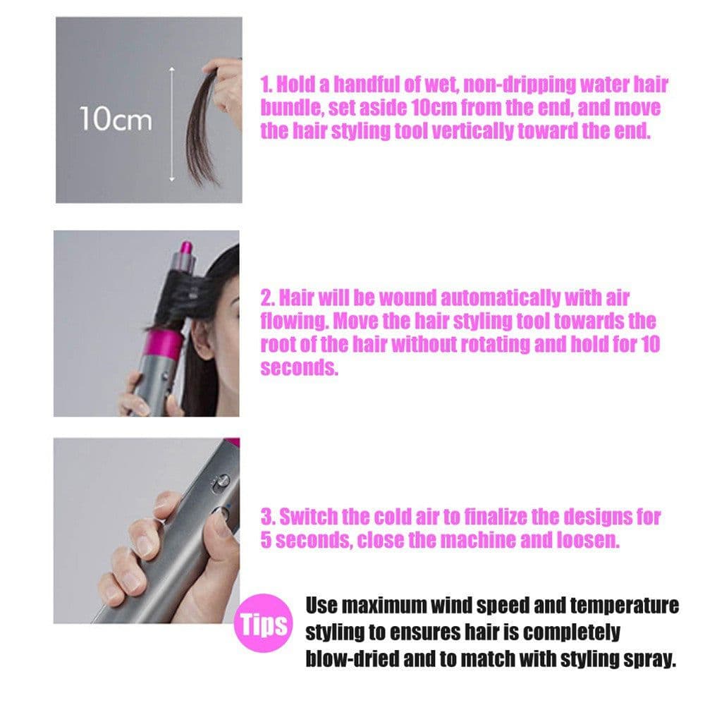 image-5-in-1 Hot Air Comb Automatic Hair Curler Straightener Black Tourmaline